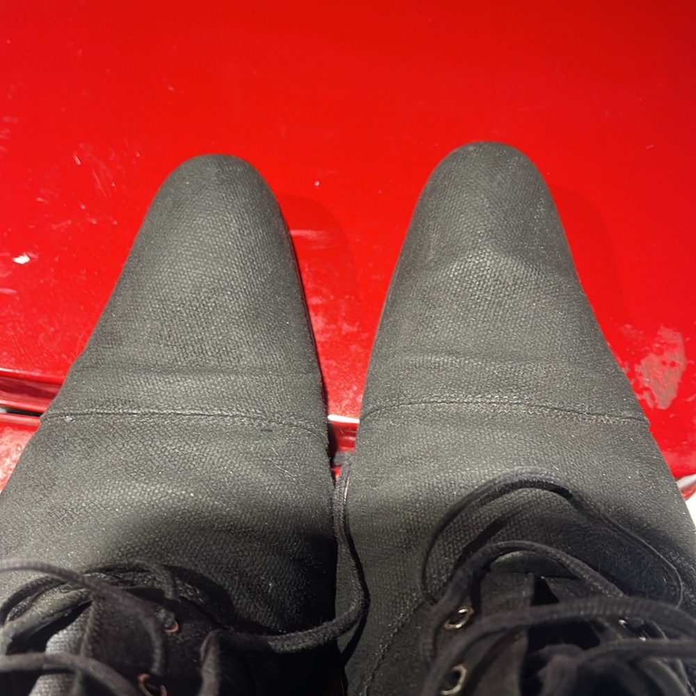 Black hand dyed canvas booties - Picture 8 of 11